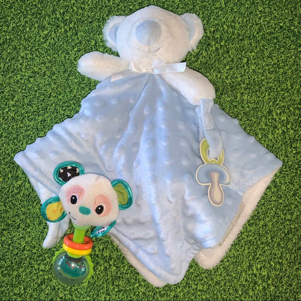 New Blankets & Beyond Lovey Pacifier Bear Blankie